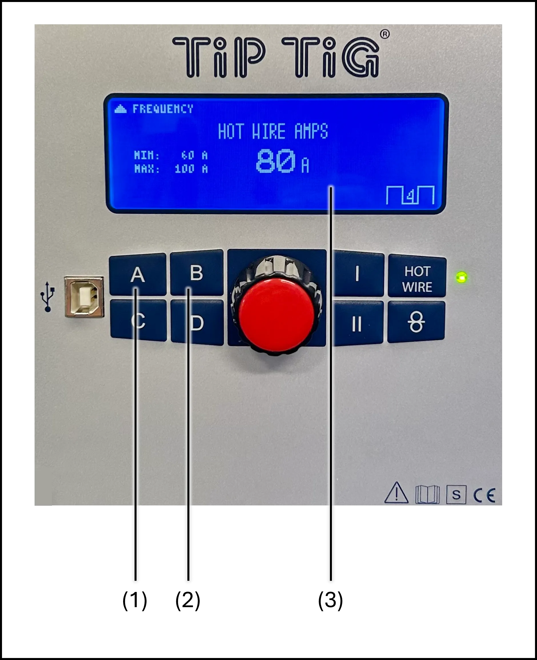 TIP TIG Control Panel — Hot Wire Amps Display